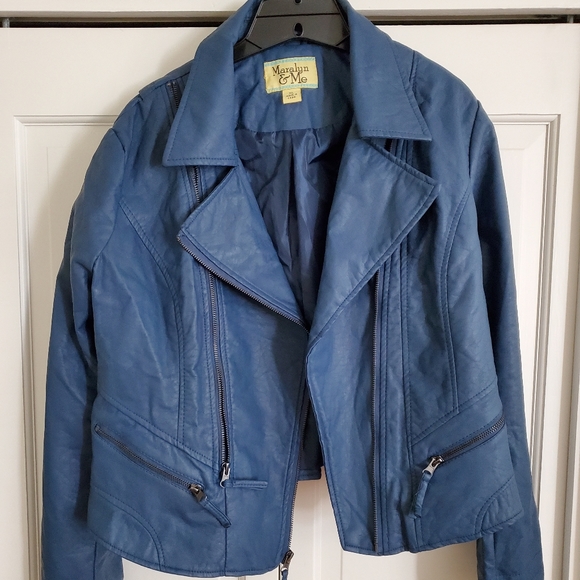 Maralyn & Me Jackets & Blazers - ⬇️💲⬇️ NWT‼️💙Maralyn & Me blue leatherette jacket